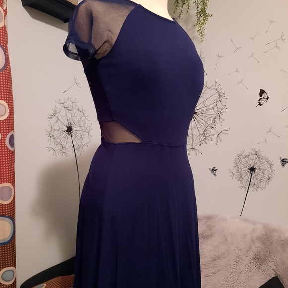 Blue Open-Back Midi Dress M - Picture 2 of 5